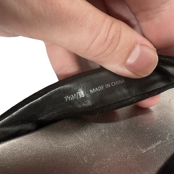 Vince Camuto Women's 7.5M EU 38 Black Elinitia Leather Thong Sandals Rhinestones - Picture 9 of 11